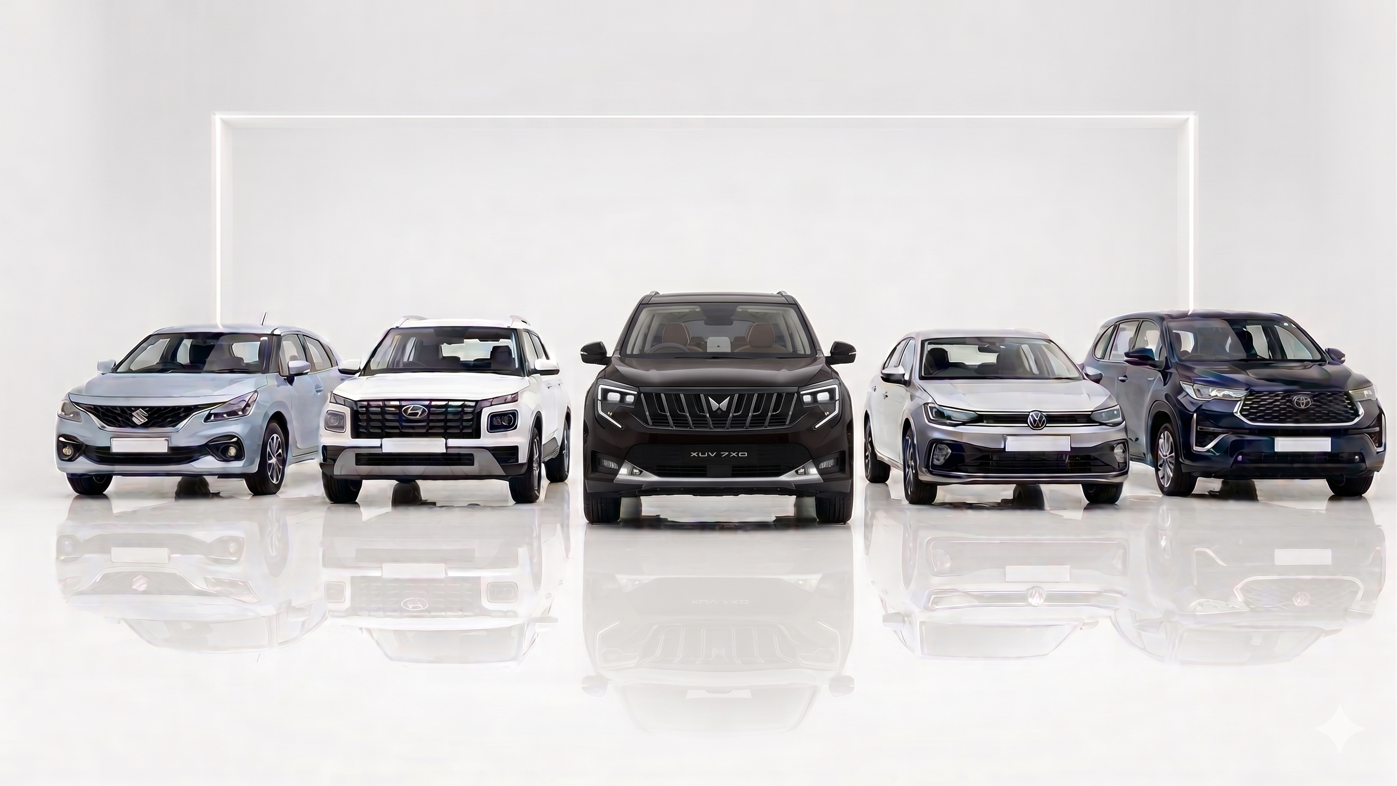 Latest 2026 cars including Baleno, Hyundai Venue, XUV 7XO, Volkswagen Virtus and Toyota Hycross