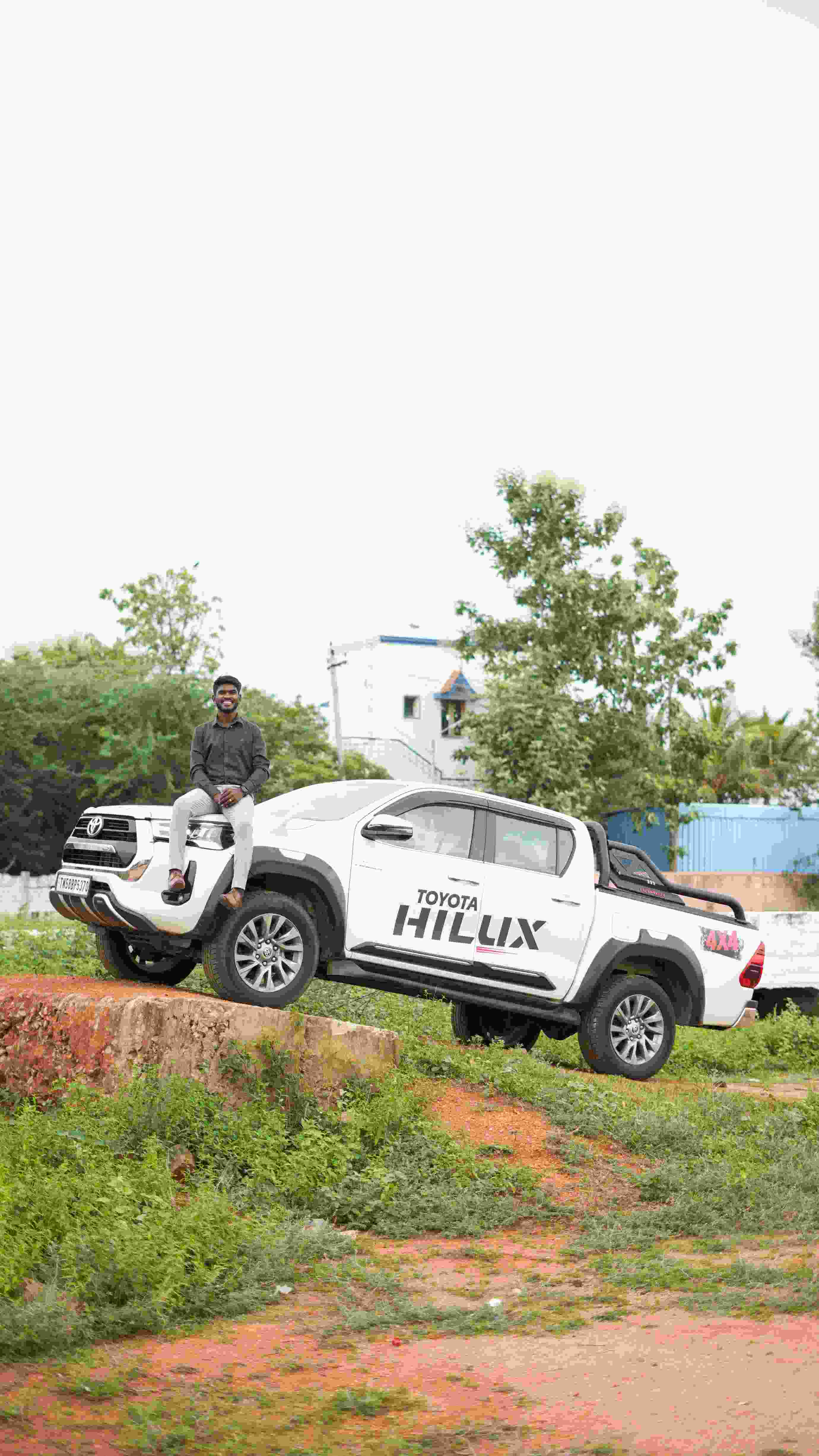 Pickup utility vehicle parked