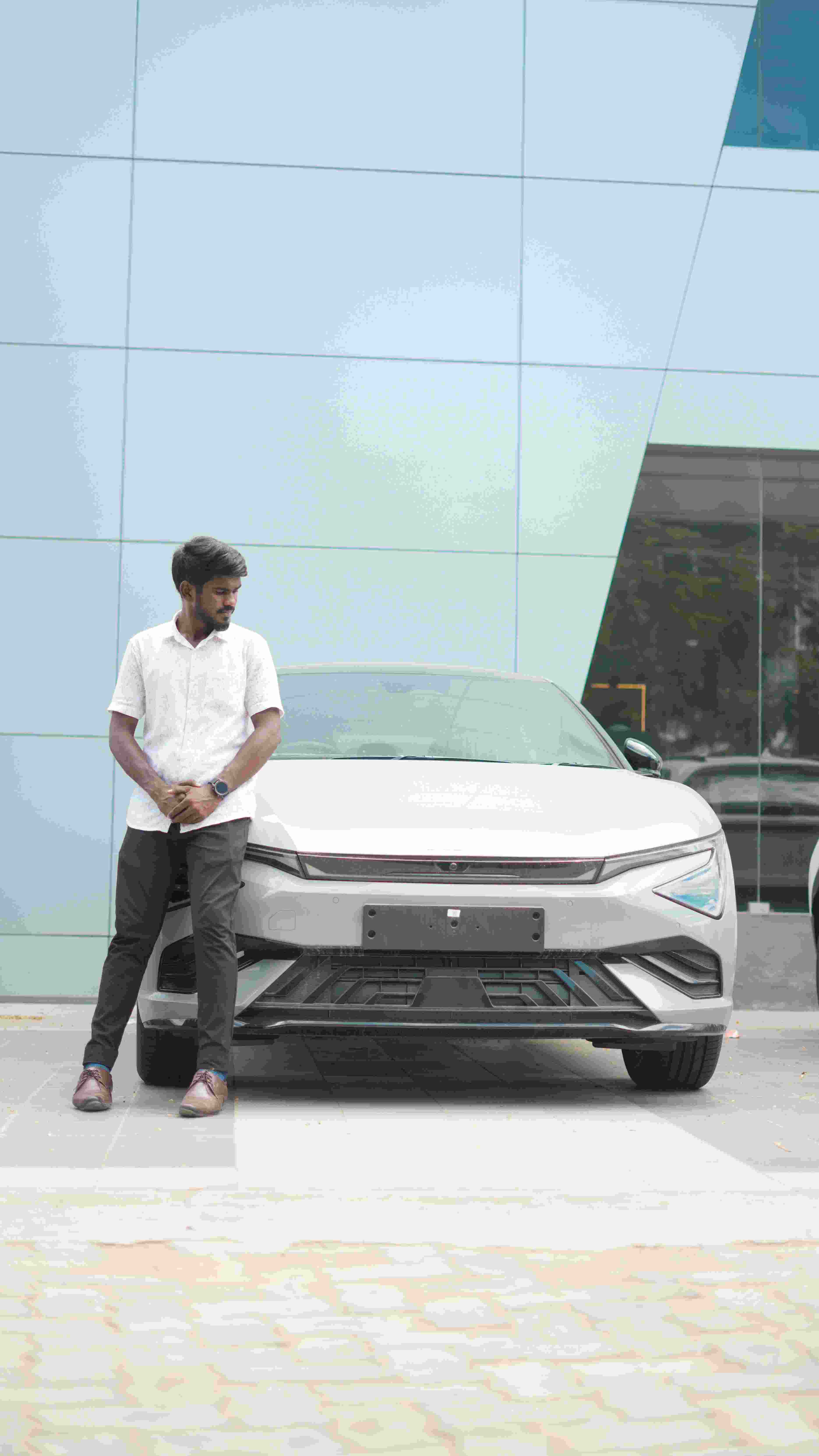 Modern sedan front view