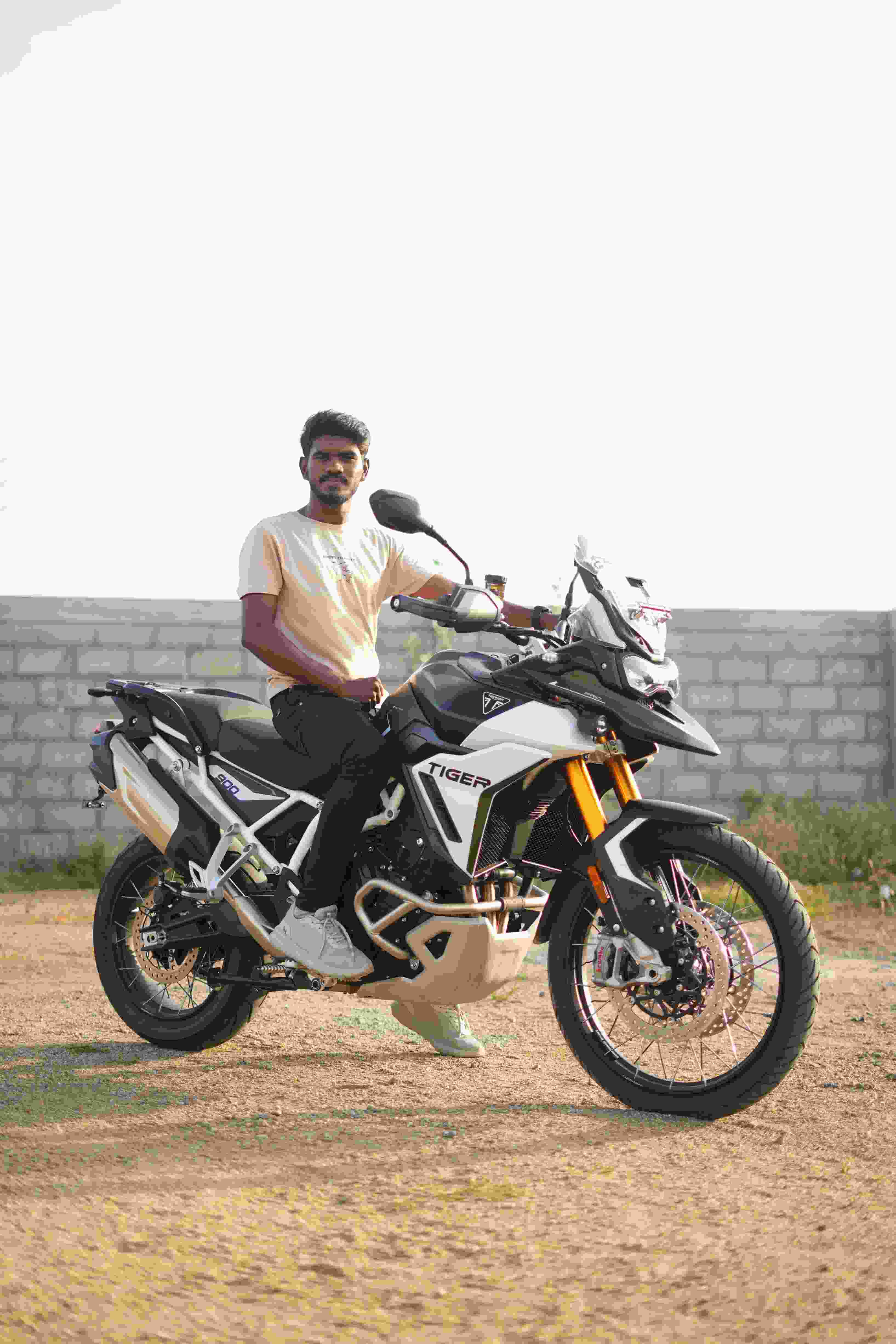 Adventure touring bike parked