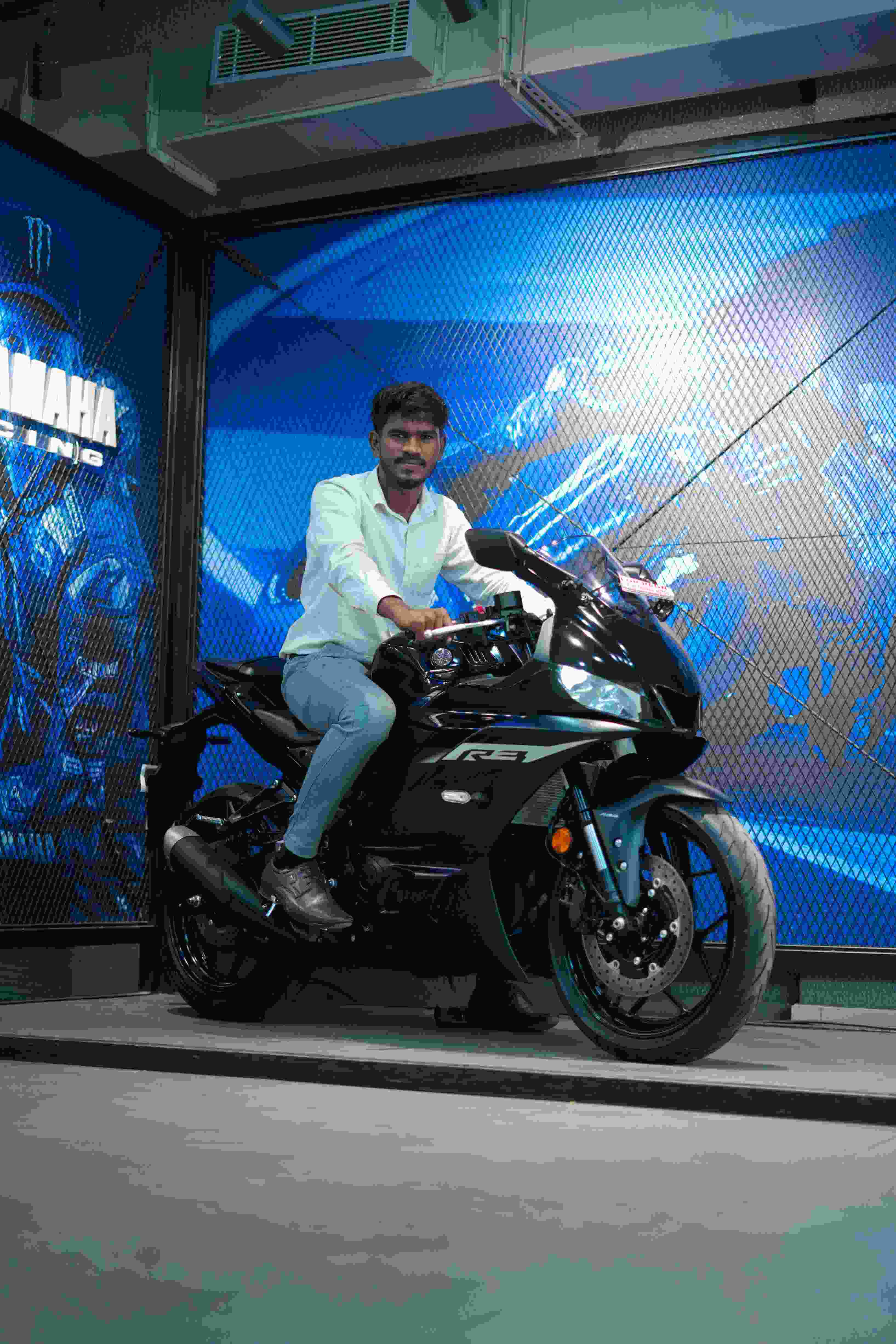 Sports bike showroom display